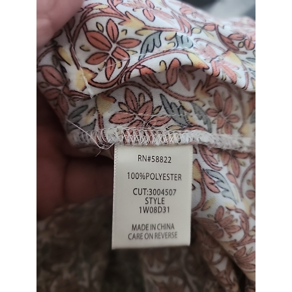 Max Studio Boho Ruffled Collar Tunic Blouse Size 1X 3/4 Sleeve Hippie Peasant - Picture 10 of 10